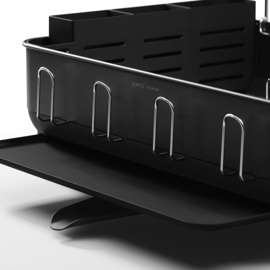 Oppvaskstativ, rustfritt stål, 56,6 x 51,4 x 29,2 cm, matt svart - simplehuman