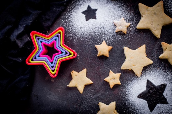 Set med 5 stjärnformade kakformar, plast - Colourworks