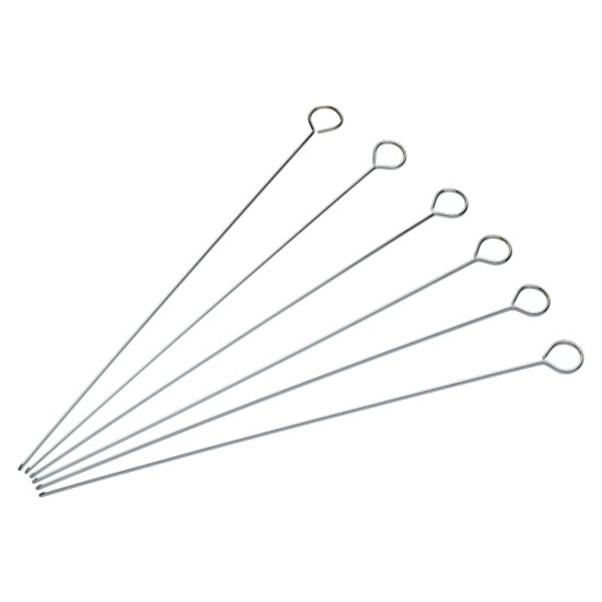 Lot de 6 brochettes de kebab, inox, 30 cm - Kitchen Craft