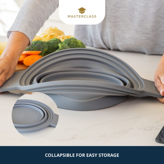 Passoire pliable 2 en 1, silicone, 39 x 29 cm - MasterClass