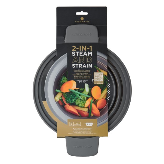 Passoire pliable 2 en 1, silicone, 39 x 29 cm - MasterClass