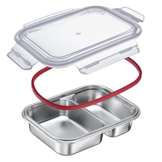 Pojemnik do przechowywania żywności 2-komorowy, stal nierdzewna, 450 + 280 ml - Westmark