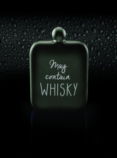 Steklenica z napisom "May contain Whiskey", nerjaveče jeklo, 175 ml - BarCraft