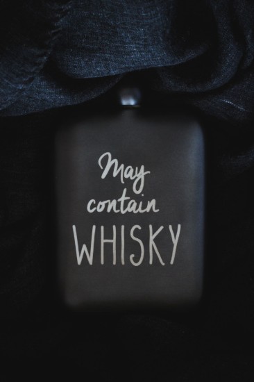 Steklenica z napisom "May contain Whiskey", nerjaveče jeklo, 175 ml - BarCraft