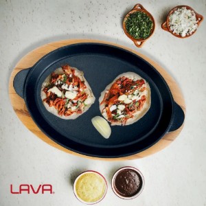 Oval Fajita tavası, dökme demir, ayaklı - LAVA