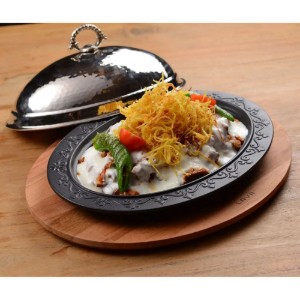 Plat de service ovale, 28 x 20 cm, avec support - LAVA