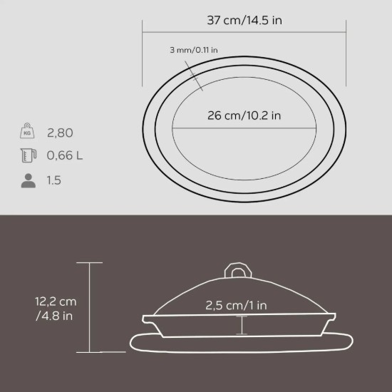 Sada servírovacej platne a oválneho zásobníka, 32 x 23 cm, LAVA