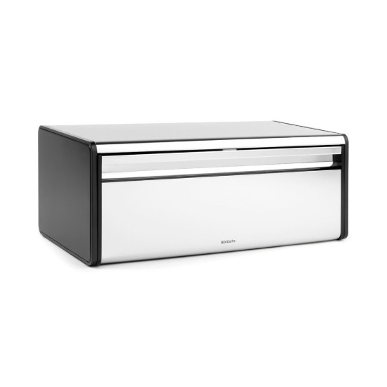 Panera de acero inoxidable, 46,5 x 25 cm, "Fall Front", Brilliant Steel - Brabantia