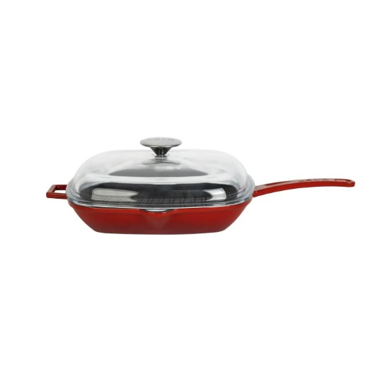 Bistecchiera con coperchio, ghisa, 26 x 26 cm, gamma "Glaze", rossa - marca LAVA
