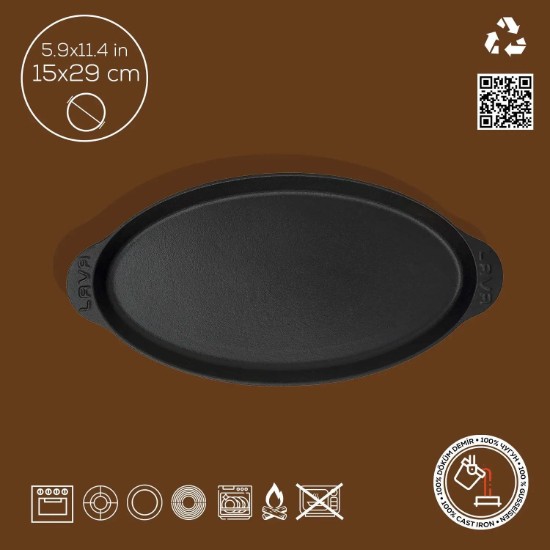 Fischpfanne aus Gusseisen, 16,5 x 34 cm - Marke LAVA