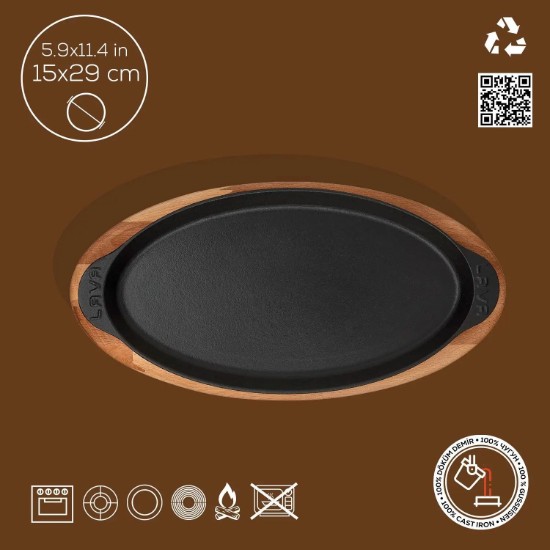 Liatinový zásobník na ryby, 15 x 29 cm, LAVA