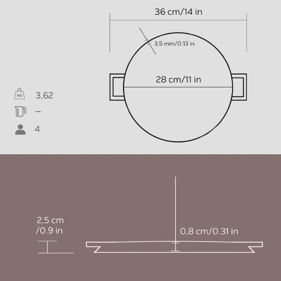 Izgara, dökme demir, 28 cm - LAVA marka