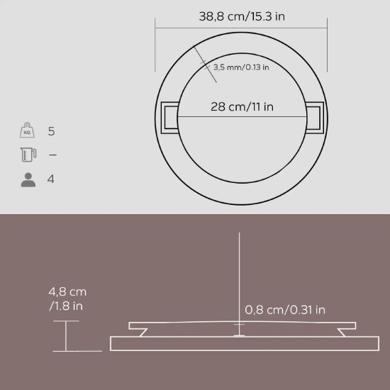Gietijzeren grill met onderstel, 28 cm - LAVA