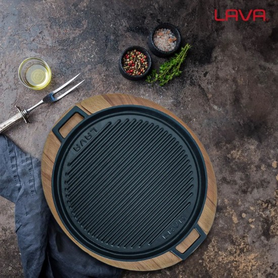 Gietijzeren grill met onderstel, 28 cm - LAVA