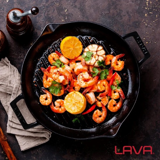 Grillpann, malmist, kaanega, 30 cm - LAVA