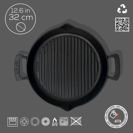 Γκριλ τηγάνι, 32 cm / 3,3 l, μαντέμι - μάρκας LAVA