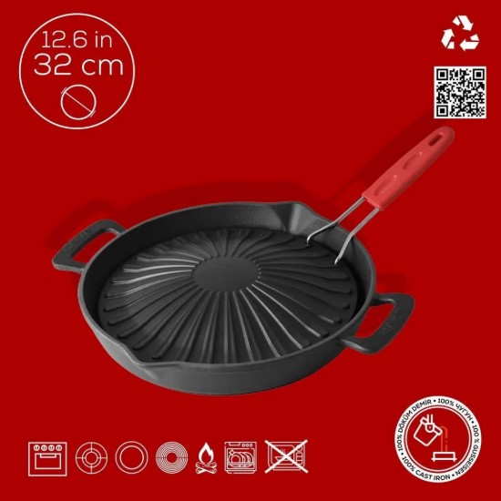 Sartén grill, hierro fundido, 32 cm - LAVA