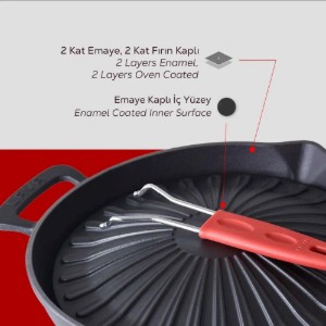 Bistecchiera, ghisa, 32 cm - LAVA