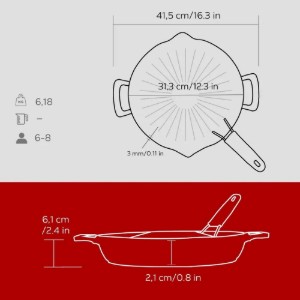 Bistecchiera, ghisa, 32 cm - LAVA