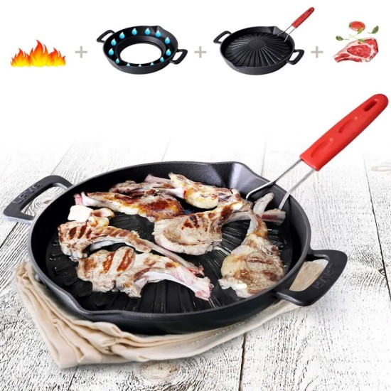 Sartén grill, hierro fundido, 32 cm - LAVA