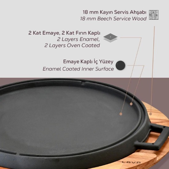 Gjutjärnsgrill med stativ, 34 cm - LAVA