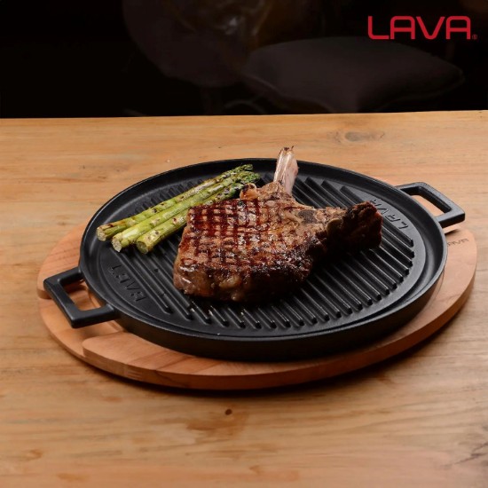 Gjutjärnsgrill med stativ, 34 cm - LAVA