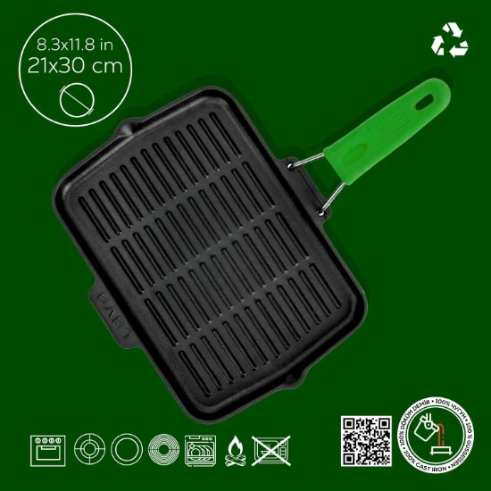 Grill tava, 21 x 30 cm, zelena - marke LAVA