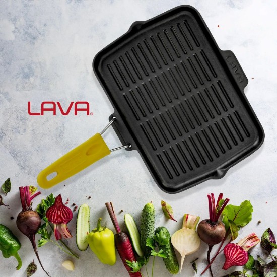 Ταψί ψησίματος, 21 x 30 cm, κίτρινη λαβή - LAVA