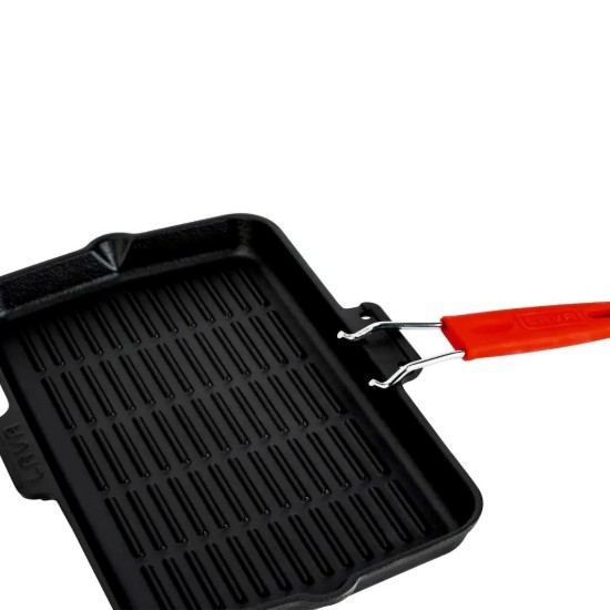Grillpan, gietijzer, 36 x 21 cm, rood - LAVA