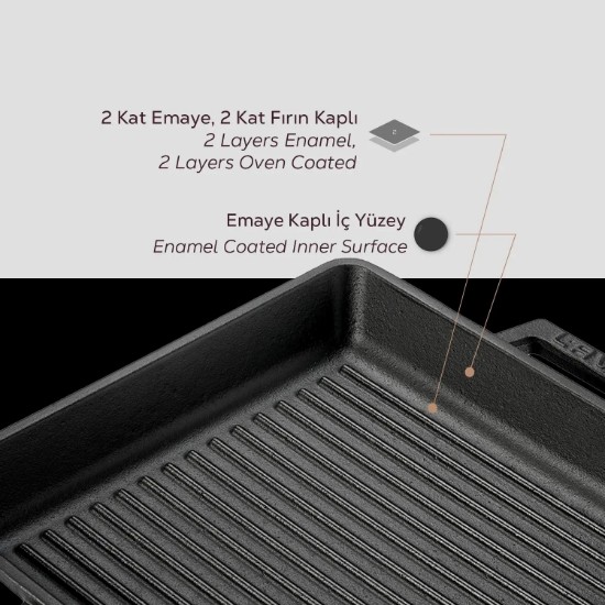 Grill trej, ħadid fondut, 26 x 26 cm - marka LAVA