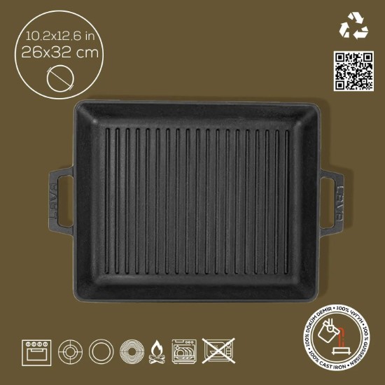 Grill tray, 32 x 26 cm, cast iron - LAVA