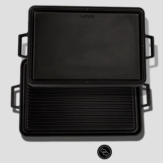 Διπλής όψης σχάρα, από χυτοσίδηρο, 43 x 28 cm - LAVA