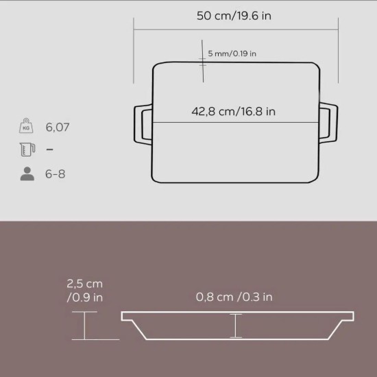 Διπλής όψης σχάρα, από χυτοσίδηρο, 43 x 28 cm - LAVA