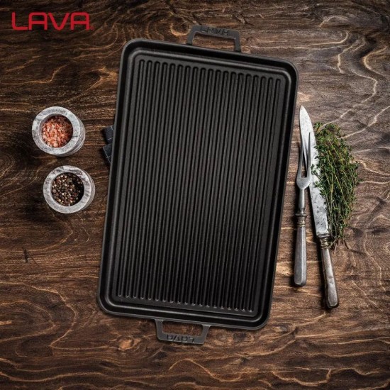 Διπλής όψης σχάρα, από χυτοσίδηρο, 43 x 28 cm - LAVA