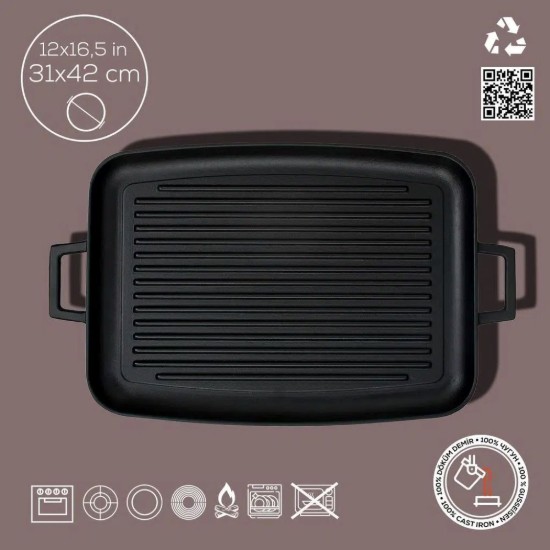 Vassoio per griglia, ghisa, 41,5 x 30 cm - LAVA