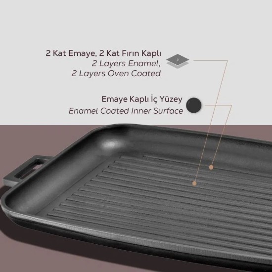 Vassoio per griglia, ghisa, 41,5 x 30 cm - LAVA