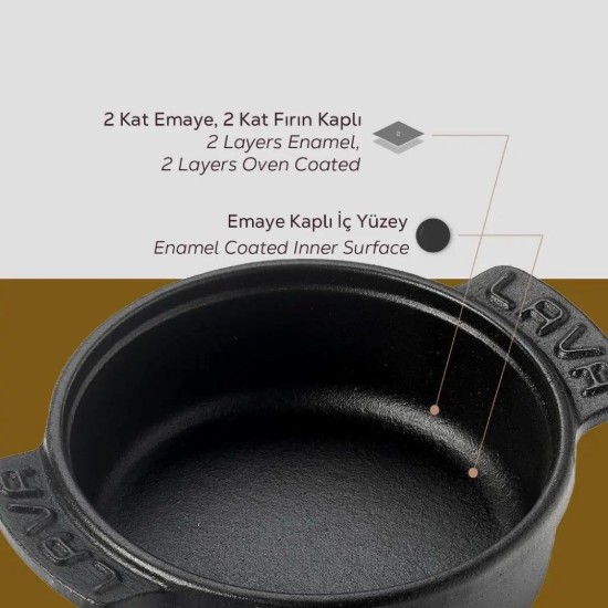 Mini rondel żeliwny 13 cm - LAVA