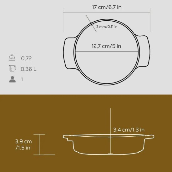 Mini rondel żeliwny 13 cm - LAVA