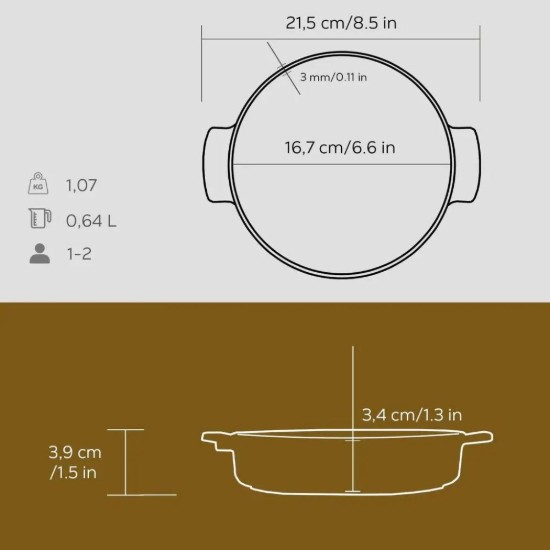 Dökme demir tencere, 17cm - LAVA