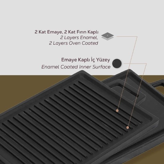Čuguna grils, 20,7 x 13,7 cm - LAVA