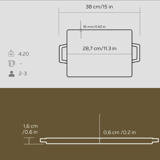 Σχάρα από χυτοσίδηρο, 28,7 x 20,7 εκ. - LAVA