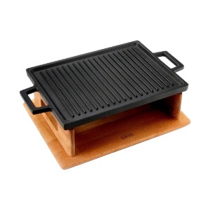 Grill, gjutjärn, 28,7 x 20,7 cm, med stativ - LAVA