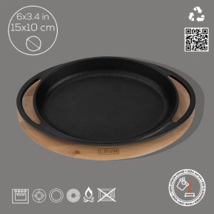 Oválny liatinový podnos so stojanom - značka LAVA