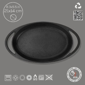 Oválna tácka, liatina, 21 x 14 cm - značka LAVA