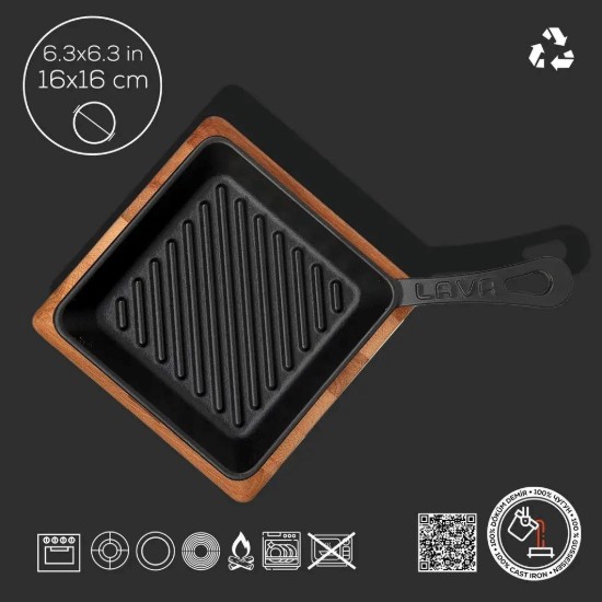 Grillpfannenset mit Servierstütze - LAVA