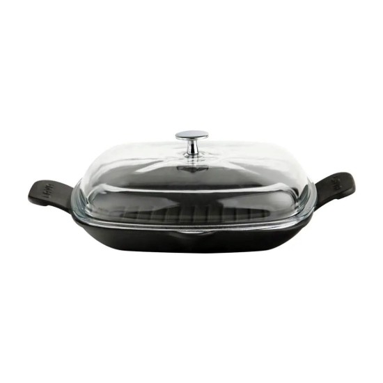 Grillpfanne mit Deckel, Gusseisen, 26 x 26 cm, Serie "Glaze" - Marke LAVA