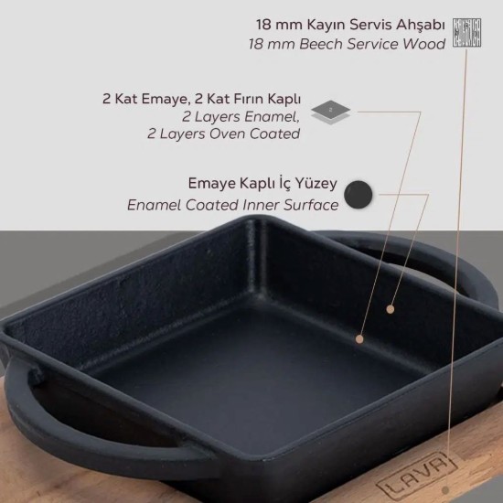 Gusseisenschale, 12 x 12 cm, mit Ständer - Marke LAVA