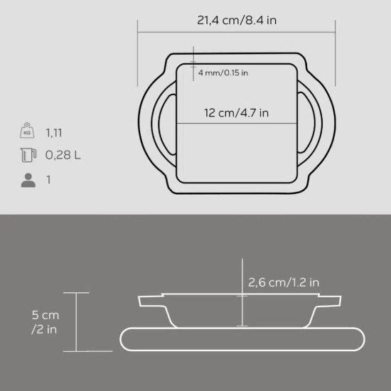Gusseisenschale, 12 x 12 cm, mit Ständer - Marke LAVA