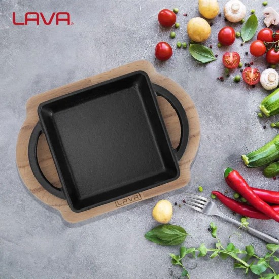 Gusseisenschale, 12 x 12 cm, mit Ständer - Marke LAVA