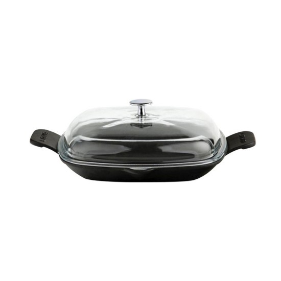 Bratpfanne mit Deckel, 26 x 26 cm, Serie "Glaze", schwarz - Marke LAVA